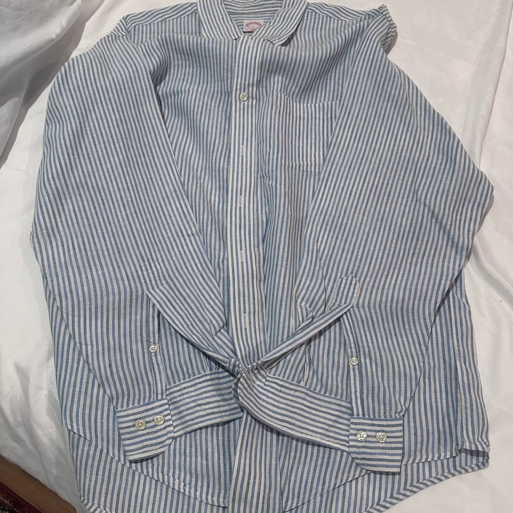 Classy blue striped dress shirt